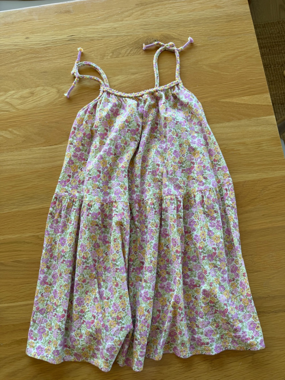 Old Navy Floral Tiered Maxi Skirt in Pink and Cream with Yellow Accents
